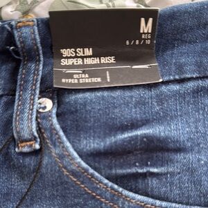 Blue Slim Jeans with Contrast Stitching and Traditional Denim Fabric